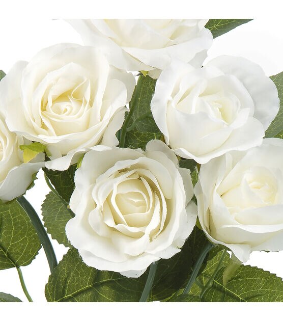 17" Cream Rose Bush by Bloom Room