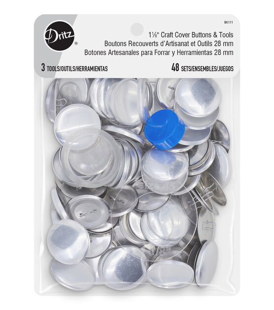 Dritz 7∕8" Craft Cover Buttons & Tools, 60 Sets, , hi-res, image 1