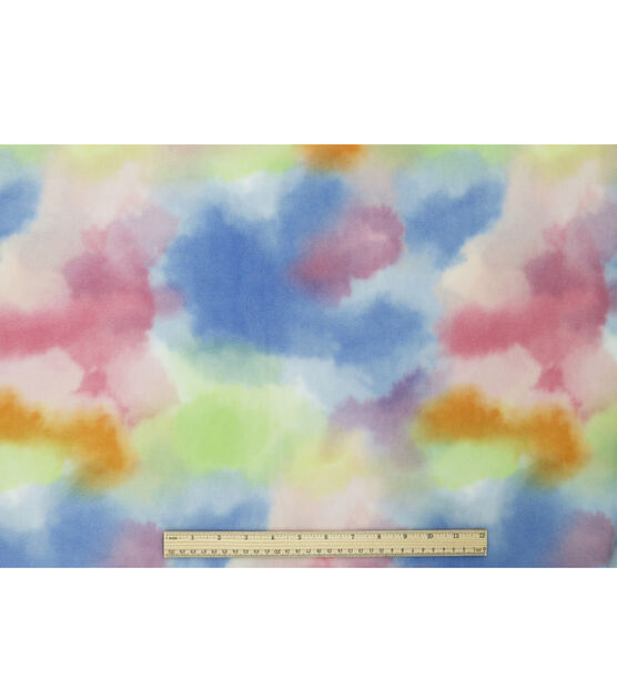 Rainbow Pastel Tie Dye Anti Pill Fleece Fabric, , hi-res, image 4