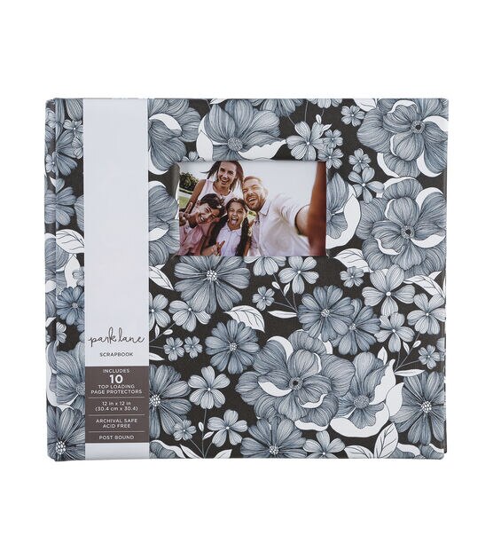 12 x 12 Black & White Floral Scrapbook Album by Park Lane