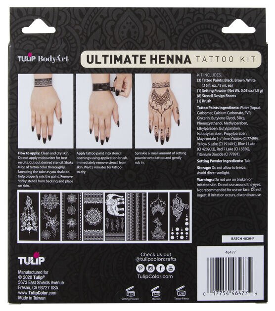 Pre-made Henna Body Art Kit for Kids