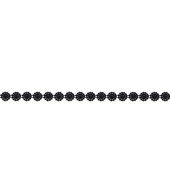Simplicity Round Plastic Rhinestone Trim 0.38'' Black, , hi-res, image 3