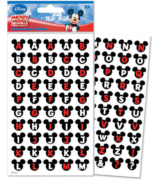 Disney Dimensional Alphabet Stickers Mickey Ears