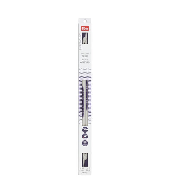 Prym Ergonomic 14" Single Point 6mm Knitting Needle Set