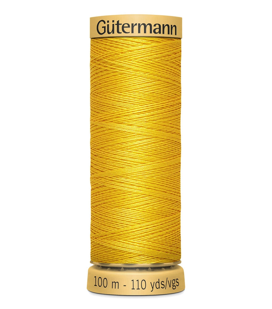 Gutermann Natural Cotton Thread 110 Yards, 1640 Canary Yellow, swatch