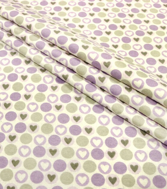 Hearts & Dots on Purple Super Snuggle Flannel Fabric, , hi-res, image 2