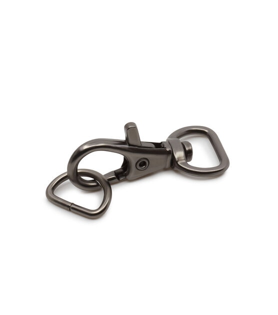 Dritz 1/2" Small Swivel Hook & D-Ring, Gunmetal, , hi-res, image 3