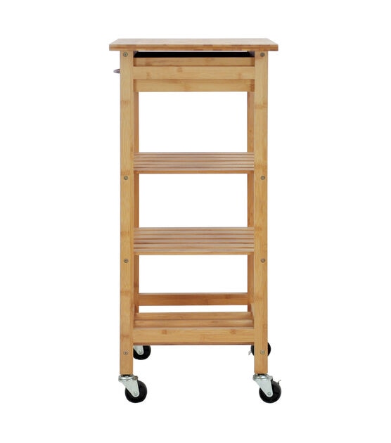 Oceanstar 14.5" Bamboo Kitchen Trolley, , hi-res, image 4