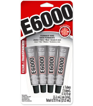 Glue W/Tips E6000 1oz,Clear,2 Pack