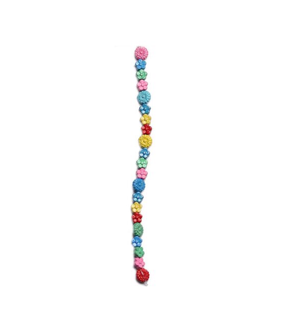 6mm Multicolor Metal Flower Strung Beads by hildie & jo, , hi-res, image 2