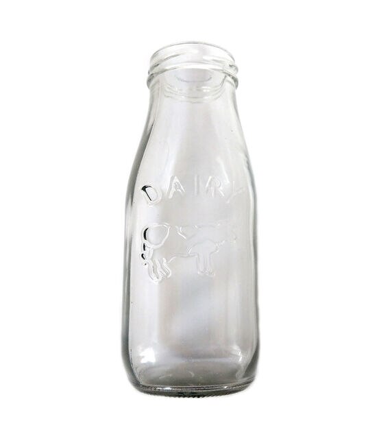 6" x 2" Clear Dairy Glass Milk Bottle