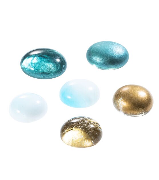 Bloom Room 1lb Gold & Blue Glass Gems Mix - Bowl Fillers - Floral Craft Supplies & Materials
