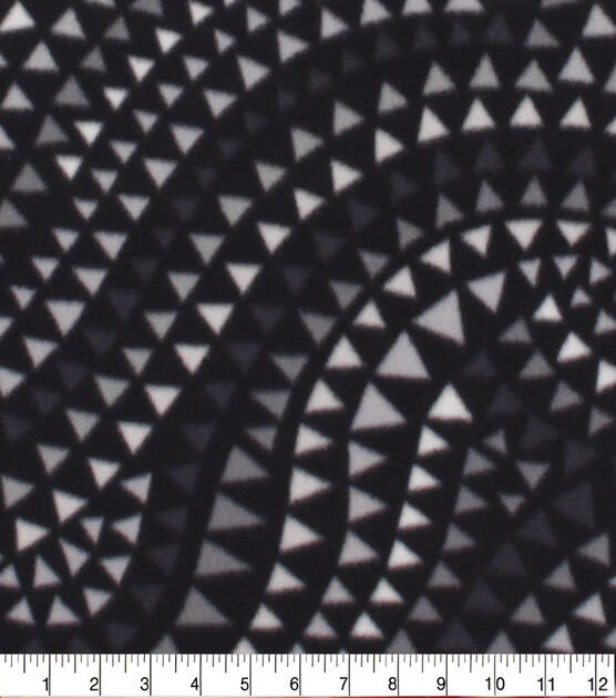 Black White Triangles Blizzard Fleece Fabric