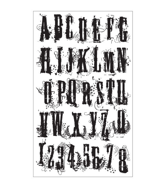 Tim Holtz 8.5" x 7" Grunge Alphabet Cling Red Rubber Stamp Sheet