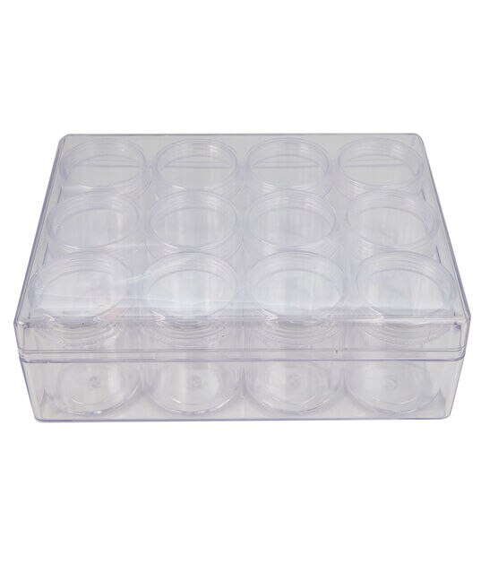 12 Pack: 12 Jar Bead Organizer by Bead Landing, Size: 6.2” x 4.75” x 2”, Other