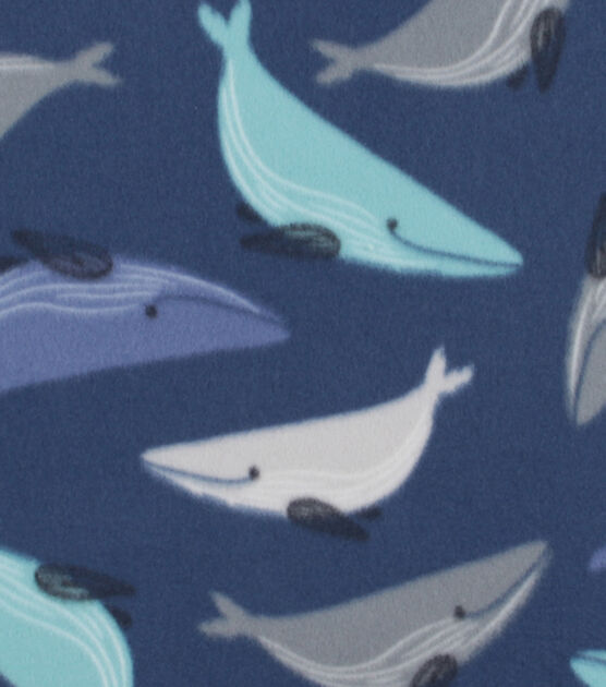 Whales Blizzard Prints Fleece Fabric