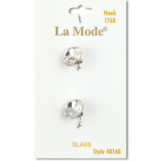 La Mode 7/16" Clear Crystal Round Shank Buttons 2pk