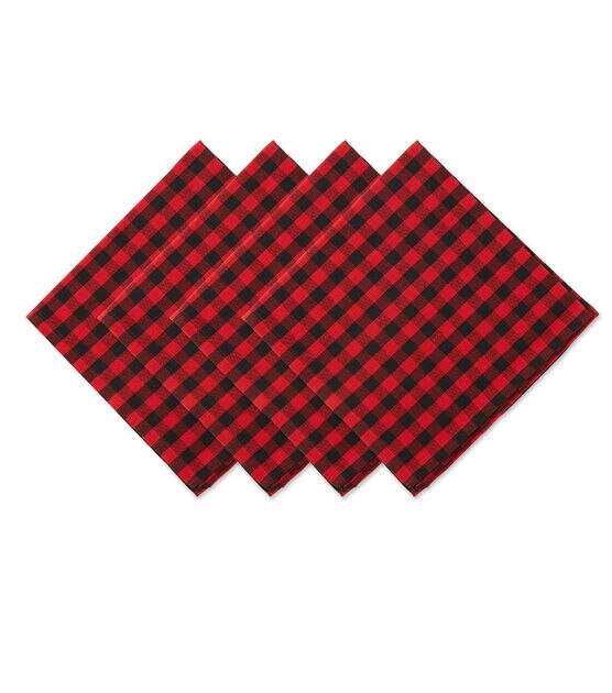 Design Imports Gingham Napkin Set Red & Black | JOANN