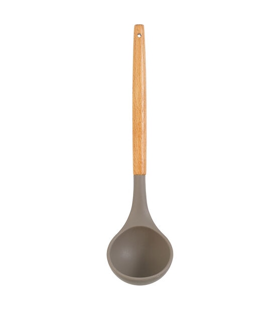 Gray Silicone & Wood Ladle by STIR, , hi-res, image 2