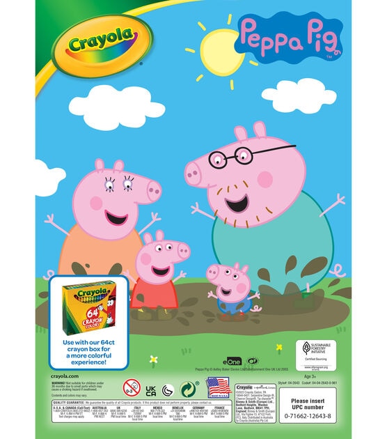 Crayola 96 Sheet Peppa Pig Coloring Book With Stickers, , hi-res, image 2