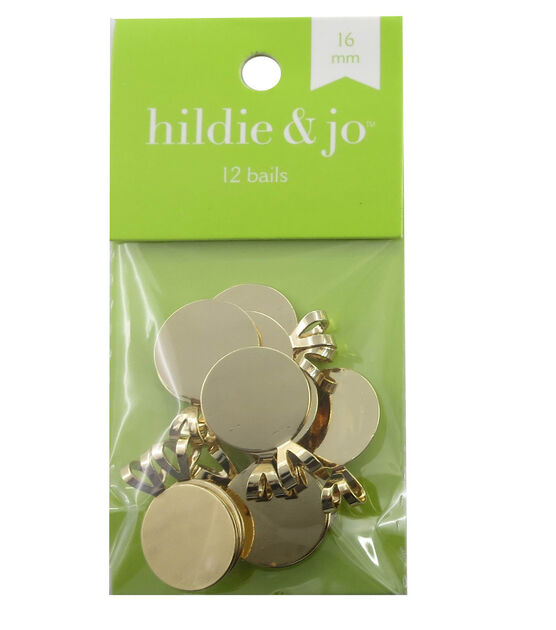 12ct Gold Round Glue on Pad Metal Bails by hildie & jo