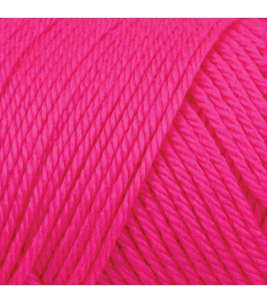 Caron Simply Soft 315yds Worsted Acrylic Yarn, Neon Pink, swatch, image 9