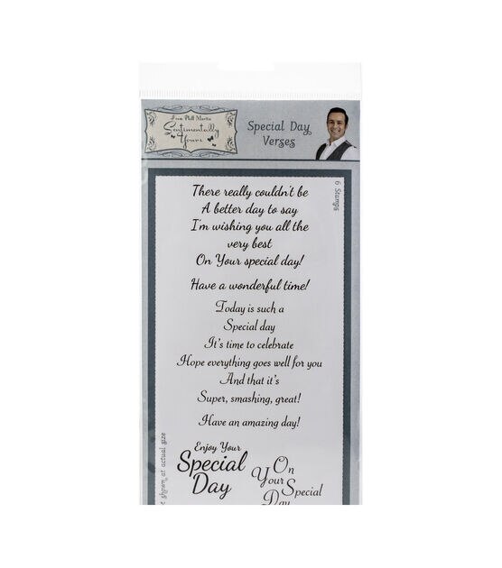 Sentimentally Yours By Phill Martin Clear Stamp Set Special Day Verses