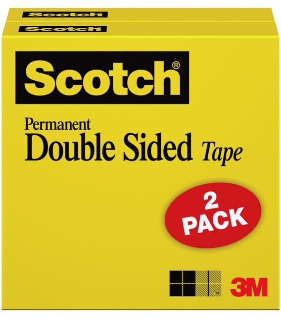  Scotch Double Sided Tape, 0.50 in. x 500 in., 2 Rolls/Pack :  Clear Tapes : Office Products