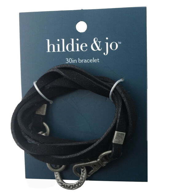 30" Black & Antique Silver Bracelet With Hardware by hildie & jo