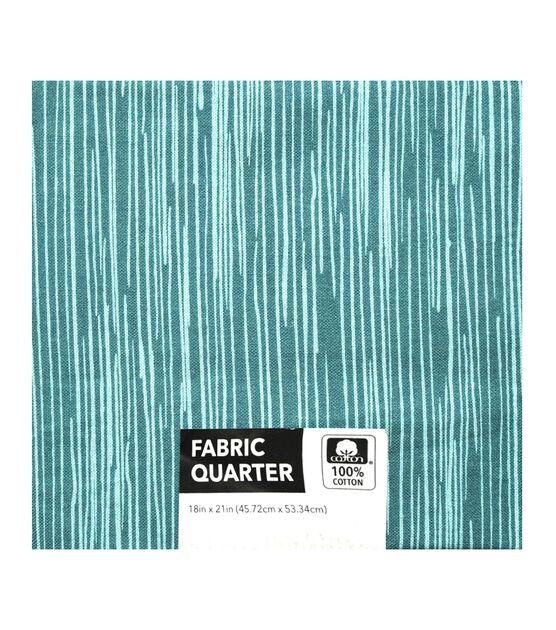 18" x 21" Teal Striped Cotton Fabric Quarter 1pc by Keepsake Calico, , hi-res, image 1