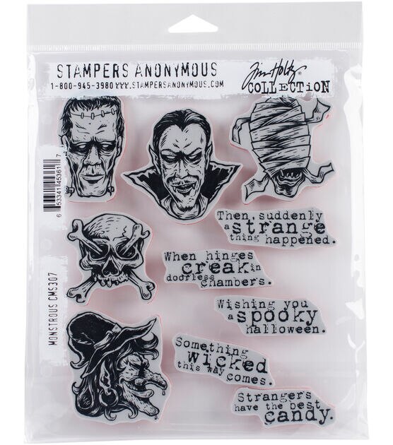 Stampers Anonymous Tim Holtz 10 pk Cling Stamps Monstrous