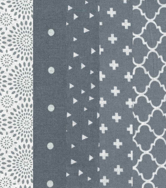 2.5" x 42" Gray & White Cotton Fabric Roll 20ct by Keepsake Calico, , hi-res, image 2