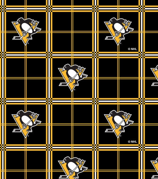 Pittsburgh Penguins Flannel Fabric Plaid