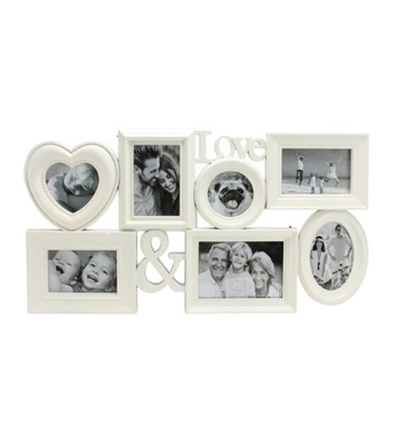 Northlight 26.5" White 5 Photo & Love Collage Frame, , hi-res, image 3