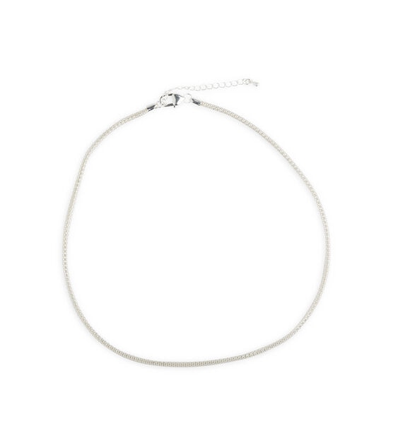19" x 3mm Bright Silver Mesh Chain Necklace by hildie & jo, , hi-res, image 3
