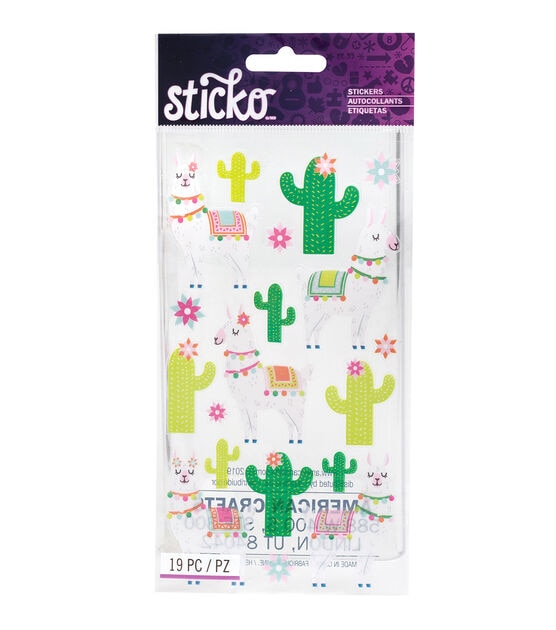 Sticko Llama And Cactus Flat Stickers
