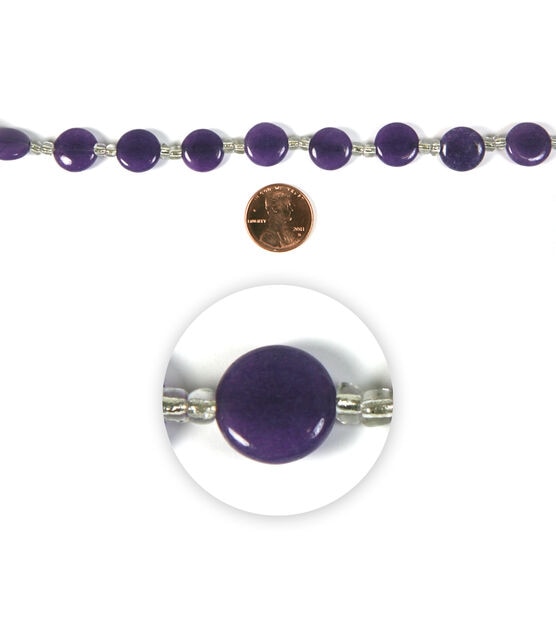 7" Purple Round Quartz & Glass Strung Beads by hildie & jo