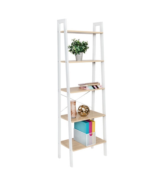 Honey Can Do 22" x 67.5" Wood & Metal 5 Tier A Frame Ladder Shelf 50lbs