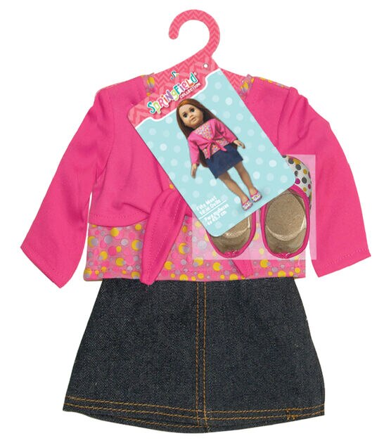 Springfield Boutique Blue Denim Skirt, Top & Shoes, , hi-res, image 2