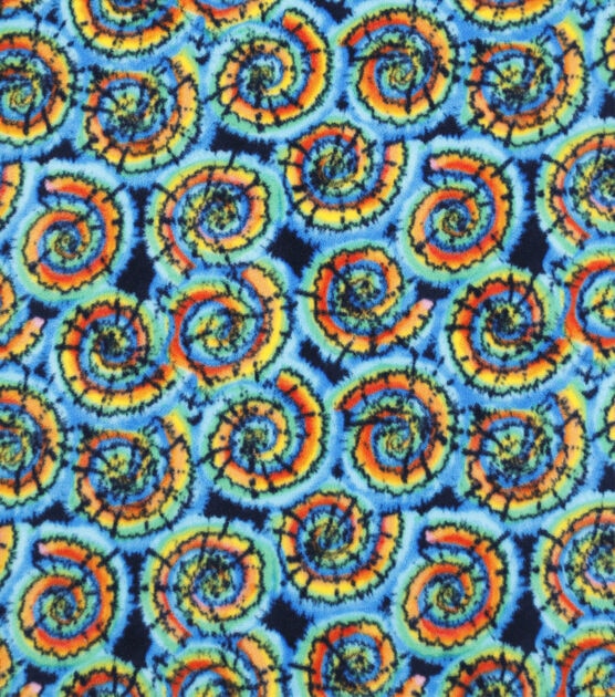 Multicolor Tie Dye Swirls Anti Pill Fleece Fabric