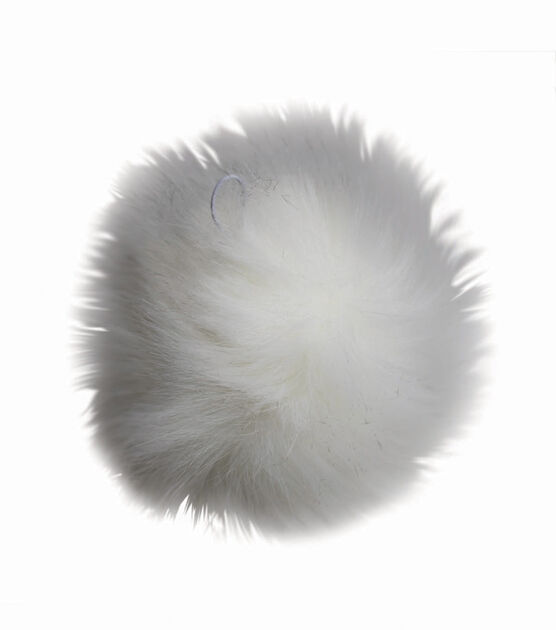 5'' White & Black Faux Fur Pom by K+C