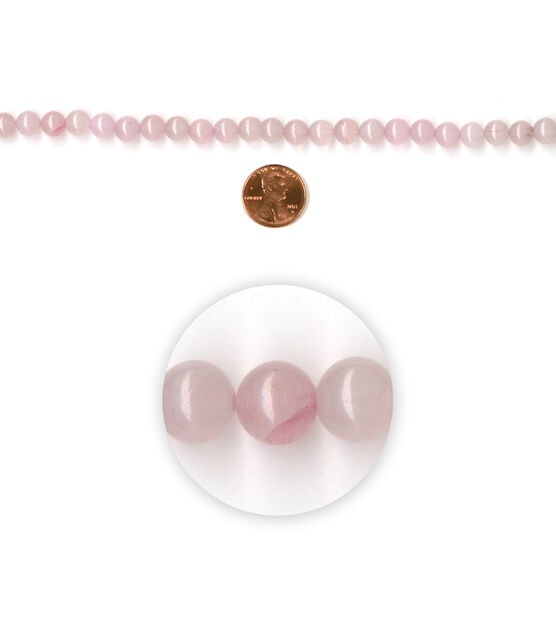7 Light Pink Round Rose Quartz Stone Strung Beads by hildie & jo