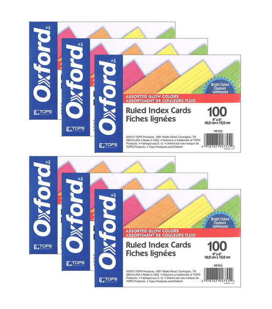 Oxford 4 x 6 Multicolor Ruled Index Cards 600ct