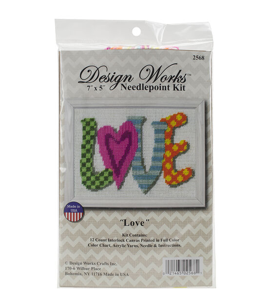 Design Works 7" x 5" Love Needlepoint Kit
