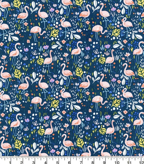 Hi Fashion Summer Lovin Flamingo Fling Premium Cotton Fabric, , hi-res, image 2