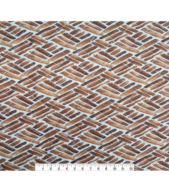 Brown Brushstroke Patch Double Faced Cotton Fabric, , hi-res, image 2