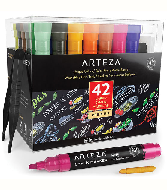 Arteza Liquid Chalk Markers Assorted Colors 42pk