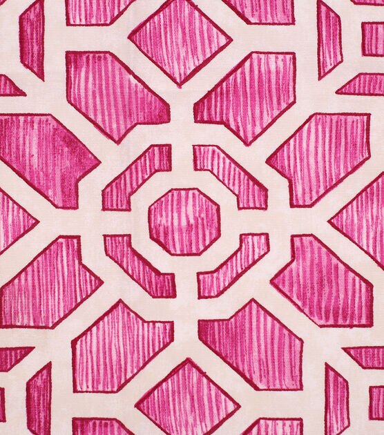Pink Lattice Cotton Canvas Fabric