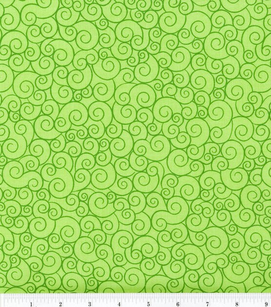 Lime Garden Swirls Quilt Cotton Fabric by Keepsake Calico