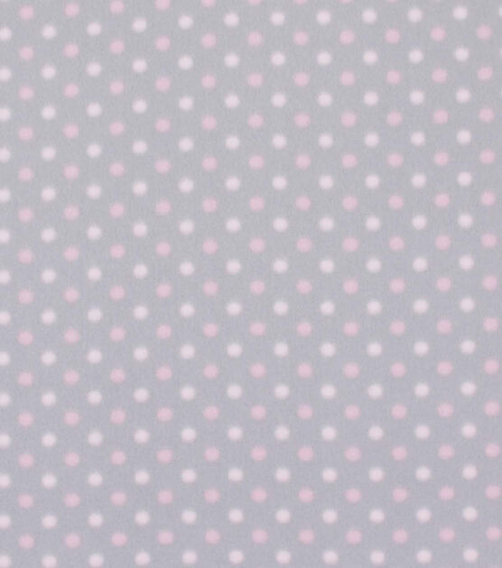Blizzard Fleece Fabric Pink Dot on Gray, , hi-res, image 2